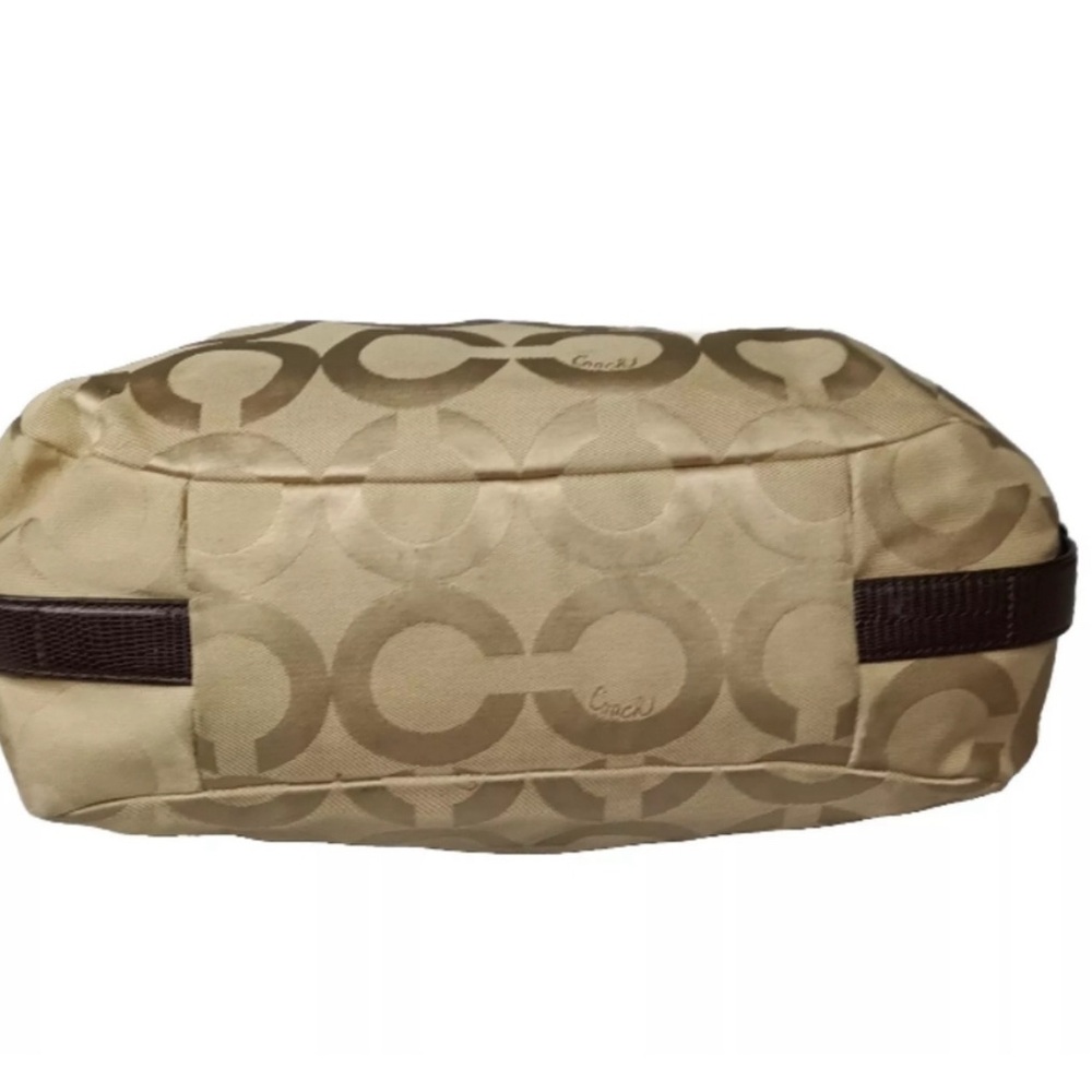 Coach Madison Maggie Op Art Tan C Jacquard 21125 Shoulder Bag Khaki Brown Medium - Picture 4 of 7
